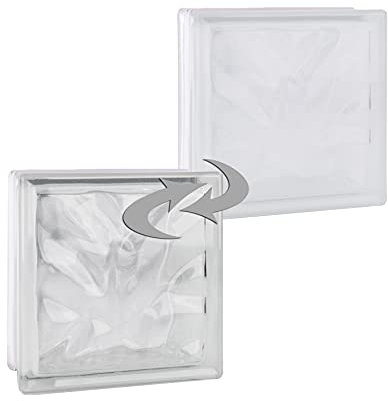 2 Stück Fuchs Design Glassteine Wolke Weiß 19x19x15 cm - F60 (Brandschutz)
