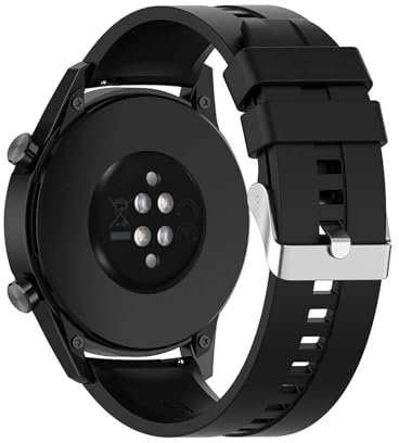 Strap Band for Huawei Watch 3/3 Pro/GT2 Pro/GT2e/GT2/GT 46mm/Galaxy Watch 3 45mm/Galaxy 46mm/Gear S3/Ticwatch Pro 3, 22mm Silicone Sports Gym Strap (Black)