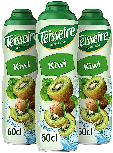 Teisseire Sirop de Kiwi pour Cocktail, Boisson rafraîchissante, Bidon Recyclable 3x60cl