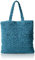 The Drop Sac Cabas pour Femme, Modèle Ealga en Paille à Poignée Plate, Bleu Saphir, Taille Unique