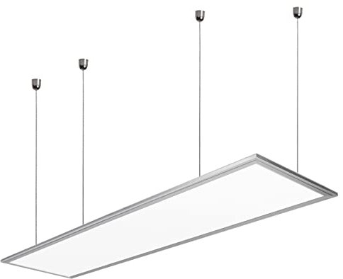 VBLED© Deckenleuchte LED Panel 120x30cm 36W Neutralweiß 4000K Deckenlampe und weißer Rahmen Inklusive Seilabhängung Set