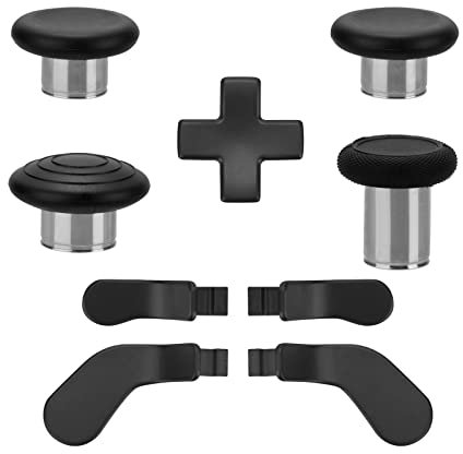 9 in 1 Metall Thumbsticks Zubehör für Xbox Elite Wireless Controller Serie 2 - Core, Gaming Zubehör Ersatz, 4 Metall Mod Swap Joysticks, 4 Magnetische Paddel, 1 + D-Pads (Schwarz)
