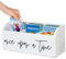Yoto Card Holder - Wooden Case with Two Compartments, White, 3 Compartments