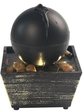 BURI 6X LED Zimmerbrunnen Kugel Innendekoration Tisch Beleuchtung Licht Wasser Wohnen