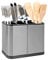 Innoteck Essentials Cutlery and Utensil Holder – Stainless Steel Kitchen Organizer with 4 Compartments, Anti-Slip Base, Removable Water Tray, Rustproof for Spoons, Forks, Knives