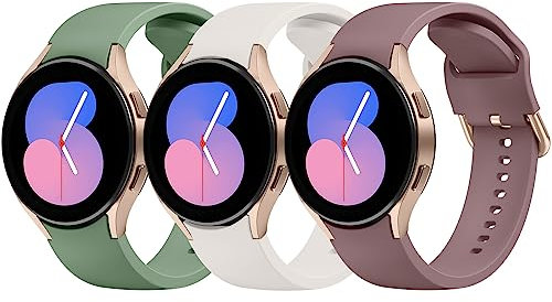 Oumida 3 Pièces Bracelet de Sport en Silicone Souple pour Samsung Galaxy Watch 6/5/4 40mm 44m/ Watch 5 pro 45mm, 20mm, Watch 4 Classic 46mm 42mm/ Watch 6 Classic 43mm 47mm