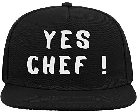 Yes Chef Funny Kitchen Cooking Meme 5-Panel-Baseballmütze mit flachem Visier und Snapback Schwarz