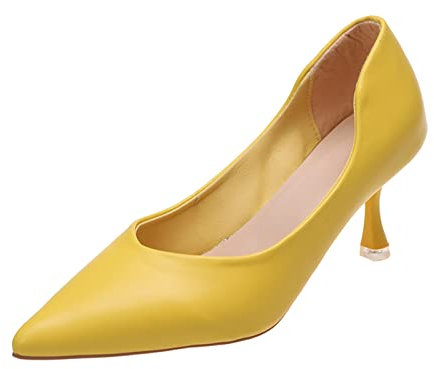 Scarpe Donna con Tacco, Casual Cerimonia Tacchi Sposa Pelle Pianta Larga Decollete Comodi Tacco Basso Scarpe Tacco Chiusi Davanti Eleganti Scarpe Decolte Sexy