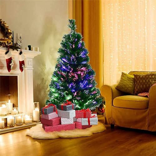 BPIL 4/5/6 ft Fibre Optic Christmas Tree Luxury Tipped Artificial Xmas Tree Seasonal Decoration Celebration For Family Gatherings (Fibre Optic 2ft Tree)
