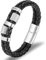 Mochity Armbänder Herren Lederarmband, Armband Herren Leder, Edelstahl Kreuz Armband Männer, Wikinger Schmuck, Lederarmband Geschenke Für Männer (C)