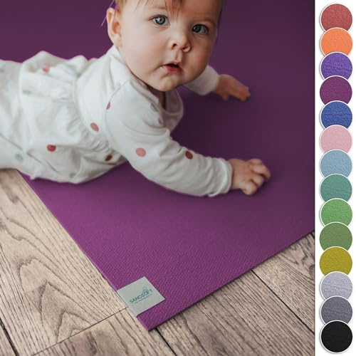 Sanosoft® Krabbelmatte Made in Germany & Öko-Tex - 120cm X 240cm Pflaume
