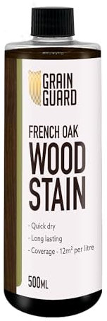GRAIN GUARD Holzbeize | Französisches Eichenholz | 500ml | Wasserbasiert & Geruchsarm | Umweltfreundlich und Nicht Toxisch | Holzbeize für Innenmöbel | Einfache Anwendung | Schnelltrocknend