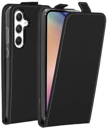 ACCEZZ Flipcase Hülle kompatibel mit Samsung Galaxy A55– Flip Case Tasche – Handytasche zum Aufklappen in Schwarz [1 Kartenfach, Magnetverschluss, Premium Kunstleder]