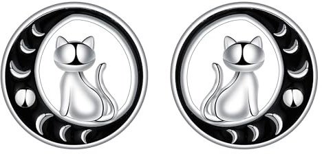 Micory Katzen Ohrringe 925 Sterling Silber Katze Ohrstecker Schmuck Geschenke für Frauen Katzen Liebhaber