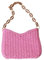 Borsa in tessuto viola a tracolla in paglia solida intrecciata Borsa da spiaggia for le vacanze al mare da donna(Color:Pink)
