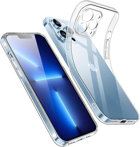 Generico Cover per iPhone 13 Pro, Trasparente Custodia in TPU, Antiurto e Sottile in Silicone, Resistente all'ingiallimento, protettiva.