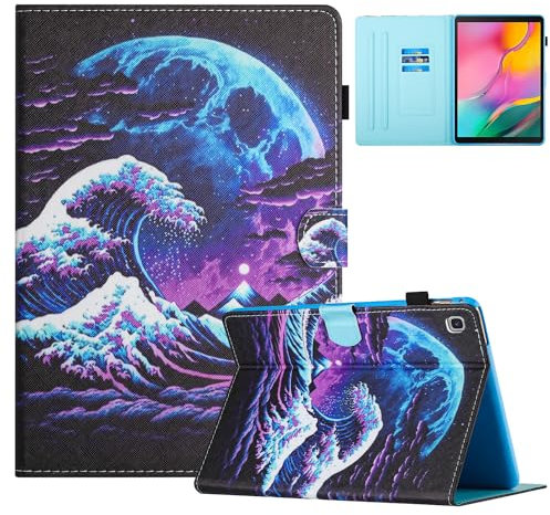 Mldjomid Custodia Cover per Samsung Galaxy Tab A7 Lite 8.7 (SM-T220/T225/T227), Custodia Protettiva Magnetica Flip Tablet Cover con Sonno Sveglia per Samsung Galaxy Tab A7 Lite 8.7-Onde Oceaniche
