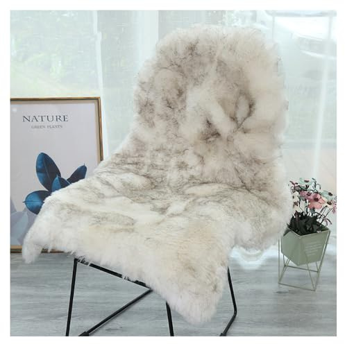 SMTCM Faux Lammfell Schaffell Teppich 60 * 180cm Lammfellimitat Carpet Longhair Felloptik Flauschige Weicher Fellteppich Stuhlkissen Bodenteppich Sitzfelle Nachahmung Wolle Matte für Sofa Wohnzimmer