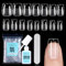 TOMICCA Nail Tips mit 7g Nagelkleber Set, 240 Stücke Ultra Kurze Coffin Nageltips & Kleber Set, Künstliche Gel Nail Tips für Nagelverlängerung Nail Art DIY & Nagelstudio zu Hause,15 Größen