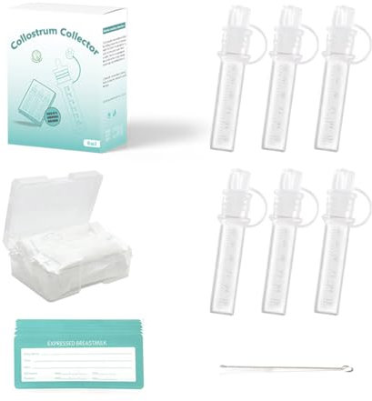Pack of 6pcs Colostrum Collector Breast Feeding Milk Collection Tube Postpartum Feeders for Baby Feeding Reusable 6ML