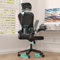 KU Syang Ergonomic Office Chair, Adjustable Height & Flip-Up Armrests & Free-Tilt Mode, Mesh Swivel Desl Chair with Lumbar Support & Headrest Adjustment for Home Office Computer Study Black