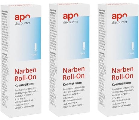 Narben Roll-On zur Narbenpflege von apodiscounter 3x15 ml