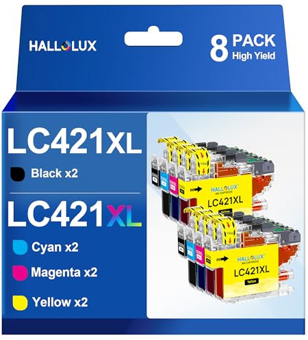 LC421XL LC-421XLVAL Tintenpatronen Value Pack LC-421 Druckerpatronen LC 421 für Brother LC421 LC-421 XL Multipack Patronen LC-421XL für Brother DCP-J1050DW Patronen MFC-J1010DW DCP-J1140DW (8er-Pack)