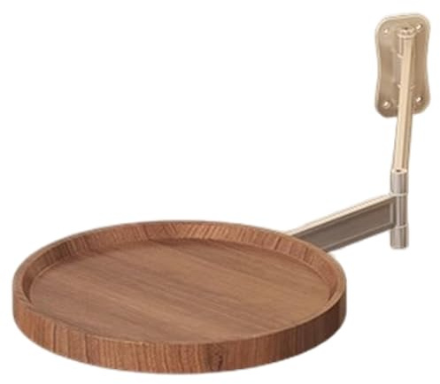 Dorccsi Wandmontierter Klapptisch, verstellbar, aus Holz, platzsparend, rund, zum Herunterklappen für kleine Räume, für das Wohnzimmer zu Hause, an der Wand montierter Nachttisch, herunterklappbar