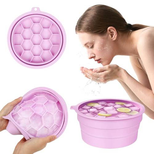 HAGOT Bol de Bain à Glace pour le Visage, Pliable Lavabo avec bac à glaçons intégré, Lavabo Portable pour Soulager les Gonflements