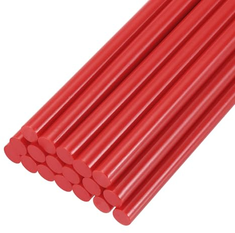 PATIKIL Hot Glue Sticks for Glue Gun, 20 Pcs Colored Hot Melt Adhesive Glue Sticks Bulk for DIY Projects Craft Art Decoration Home Repairs, Red (200mm x 7mm)