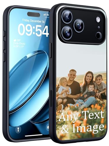 EKAM Personalised Phone Case For iPhone 17 Pro Max, Personalised Image/Picture/Photo Custom Design PC + Soft TPU Rubber Phone Case for (iPhone 17 Pro Max)