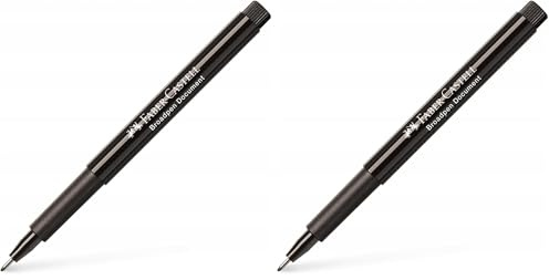 Faber-Castell 155499 - Fineliner Broadpen 1554, 0,8 mm, schwarz (Packung mit 2)