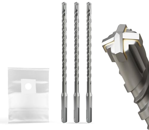 SDS Plus Bohrerset 8mm×210mm professionelle Wendeschneide aus Hartmetall für Beton, Mauerwerk & Stein – 3 teilig, langlebig und leistungsstark