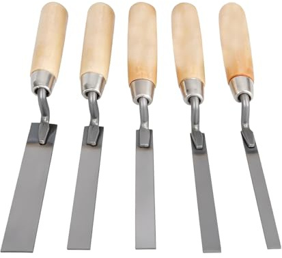 xoqoiuo 5pcs Pointing Trowel Set, Wall Crack Pointing Tool, Brick Trowel Cement Tool Thin Tiling Trowels for Tile Grout Lines, Tiling Tools for Masonry Work