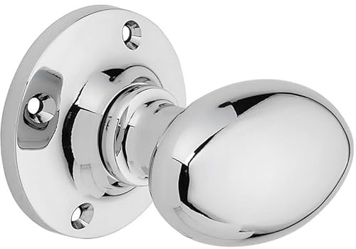Designer Levers Oval Mortice Door Knob, Chrome Plated | Fixings included; supplied as a pair; 58mm; zinc construction.