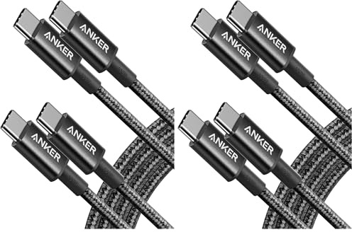 Anker 333 USB C to USB C Charger Cable (6ft 100W, 4-Pack), Fast Charge for MacBook Pro, iPhone 17/16/15, iPad Pro, Samsung Galaxy,and More