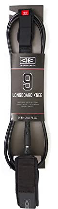 Ocean and Earth Longboard Regular Moulded Knee Surf Leash 9ft 0 Black