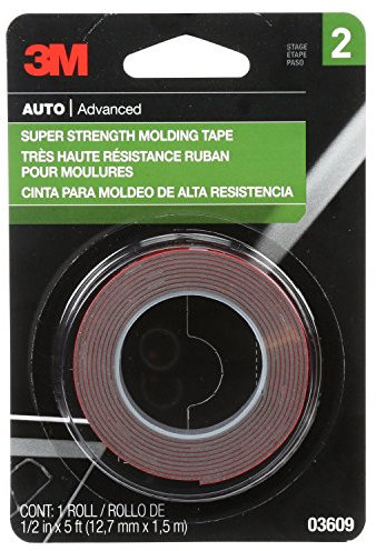 3M Super Strength Automotive Moulding Tape [46 mil] (036): 1/2 in. x 5 ft. (Schwarz)