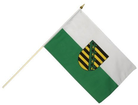 Flaggenfritze Stockflagge Sachsen - 30 x 45 cm