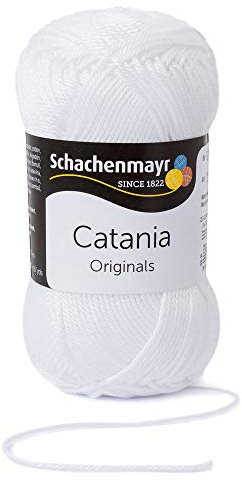 Schachenmayr seit 1822 Catania 50g weiß 100% Baumwolle 49 €/kg 125 m 2,5-3,5 mm Nadelgröße G/6