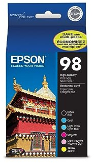 Epson 98 Claria Hi-Definition Ink High Capacity Black & Color Combo Pack (T098120-BCS) Works with Artisan-700, 710, 725, 730, 800, 810, 835, 837