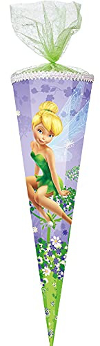 alles-meine.de GmbH Schultüte - Fairies - Fee Tinkerbell - 22 bis 100 cm - eckig - Organza - Chiffonabschluß - Zuckertüte - mit/ohne Kunststoff Spitze - für Mädchen - Blumen - ..