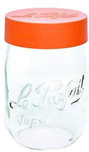 Le Parfait 3879 Bocal à Vis avec Couvercle Verre Transparent/Orange 1 L 33 x 21 x 17 cm