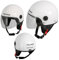 A-Pro Motorradhelm Motorrad Roller Jet Helm Demi Mit Viser Weiß XS
