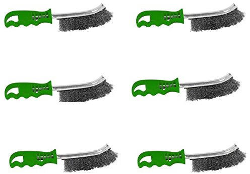 Proteco-Werkzeug® Set 6 TLG Handbürste Edelstahldraht V2A Drahtbürste INOX Handdrahtbürste Grillbürste