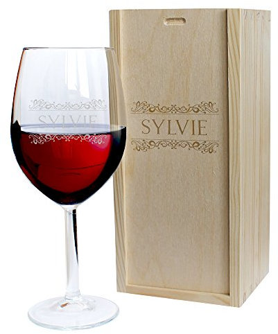 Amikado Coffret Verre à vin gravé prénom