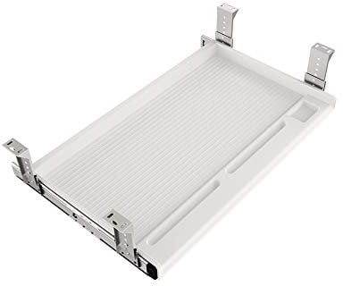 FRMSAET Büromöbelzubehör Tastaturschublade unter dem Schreibtisch Mehrzweckfach mit Einstellbarer Höhenhalterung - zum Organisieren von Tastatur, Werkzeug, Bleistift, Radiergummi. (Groß, grau)