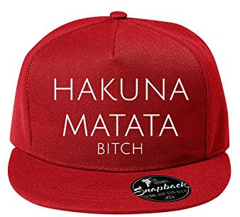 Baumwolle Hakuna Matata Baseball Cap, Basecap - Unisex Kappen, Sport, Reisen, Style - Baseballkappe Kappe, Mütze (95-Cap-Rot)