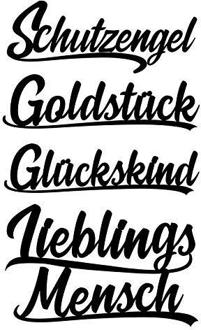 Ideen mit Herz Stanzschablonen, Schriften, Schutzengel, 2,2cm bis 8,4cm, 4 Stück