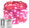 Erchen Battery Operated LED String Lights, Dimmable 33 FT 100 LED Ultra Thin Waterproof 8 Modes Timer Copper Wire Fairy Lights with 13 Key Remote Control for Indoor Outdoor Christmas Party (Pink)